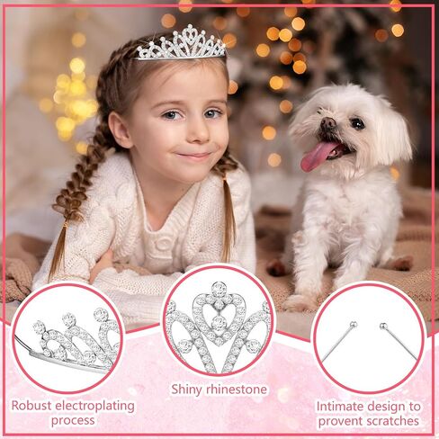 Tondiamo 50 PCS Tiaras Bulk for Girls Princess Crown Rhinestone Tiaras Tiarsable يمكن تعديلها لملحقات شعر الطفل in Kuwait