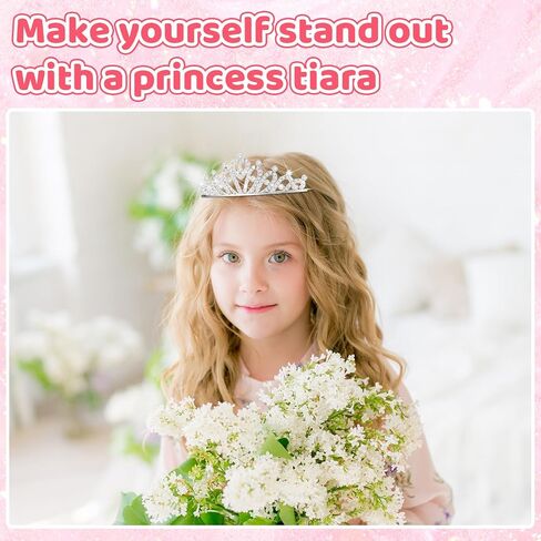 Tondiamo 50 PCS Tiaras Bulk for Girls Princess Crown Rhinestone Tiaras Tiarsable يمكن تعديلها لملحقات شعر الطفل in Kuwait