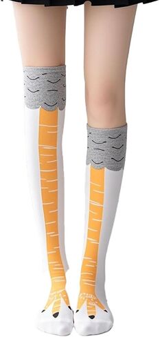 Interesting and innovative men's and women's knee length mid leg chicken claw clothing, 2 pairs of chicken leg socks in Kuwait