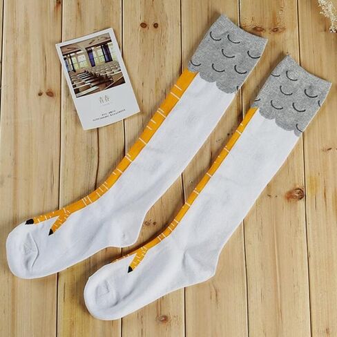 Interesting and innovative men's and women's knee length mid leg chicken claw clothing, 2 pairs of chicken leg socks in Kuwait