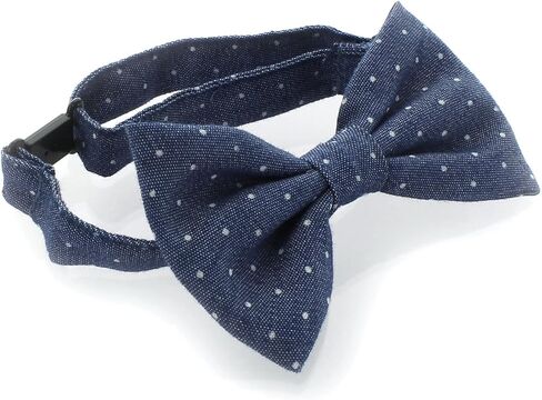 Printed Denim Adjustable Pre-Tied Bow Ties in Kuwait