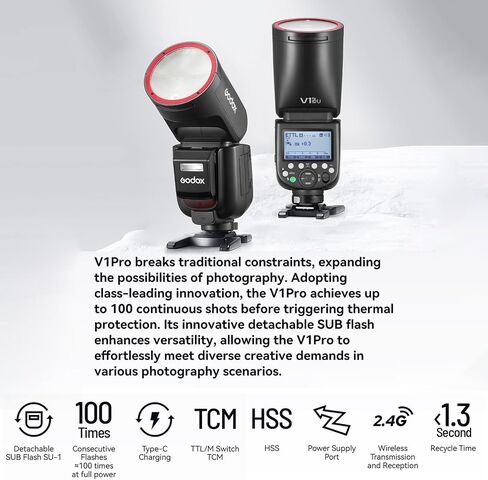 Godox V860III-C Camera Flash Light Wireless TTL Transmitter/Receiver Speedlite GN60 1/8000s HSS Built-in 2.4G Wireless X System Replacement for Canon 1DX/5D Mark III/5D Mark II Cameras in Saudi Arabia