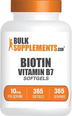 BULKSUPPLEMENTS.COM كبسولات بيوتين 10000 ميكروجرام - كبسولات هلامية بيوتين، مكملات البيوتين، فيتامينات البيوتين لبشرة الشعر والأظافر - حبوب البيوتين، خالية من الغلوتين - كبسولة هلامية واحدة لكل وجبة، 365 كبسولة هلامية in Saudi Arabia