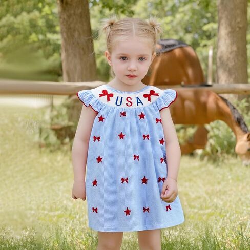 Baby Girl Easter Outfit Smocked Romper Dress Rabbit Embroidery Short Puff Sleeves Bodysuit Jumpsuit Spring Clothes in Kuwait