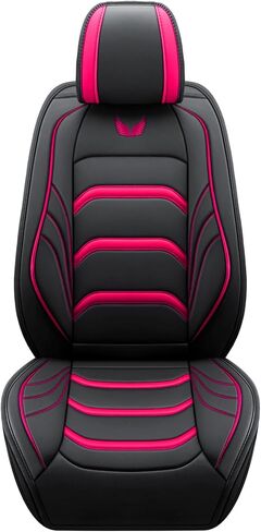 مجموعة كاملة مكونة من 5 مقاعد من النوع العالمي مناسبة لمعظم السيارات وشاحنات الدفع الرباعي وشاحنات البيك اب ووسائد هوائية متوافقة مع وسادة مقعد السيارة المصنوعة من الجلد الصناعي (أسود-برتقالي) in Kuwait