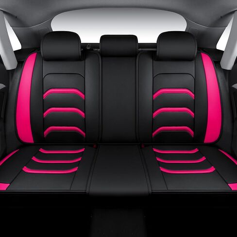 مجموعة كاملة مكونة من 5 مقاعد من النوع العالمي مناسبة لمعظم السيارات وشاحنات الدفع الرباعي وشاحنات البيك اب ووسائد هوائية متوافقة مع وسادة مقعد السيارة المصنوعة من الجلد الصناعي (أسود-برتقالي) in Kuwait