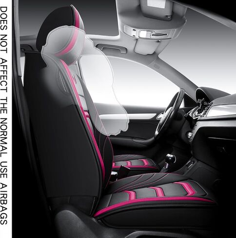 مجموعة كاملة مكونة من 5 مقاعد من النوع العالمي مناسبة لمعظم السيارات وشاحنات الدفع الرباعي وشاحنات البيك اب ووسائد هوائية متوافقة مع وسادة مقعد السيارة المصنوعة من الجلد الصناعي (أسود-برتقالي) in Kuwait