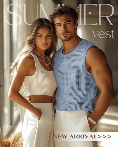 Riyiper 3 Pack Men's Waffle Knit Tank Tops, Casual Sleeveless Tank Shirts Summer Classic Beach T-Shirts Breathable Muscle Tee in Kuwait