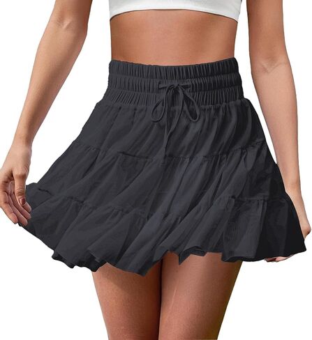 FireSwan Tennis Skirts for Women Golf Skirt High Waisted with Shorts Underneath Athletic Pleated Tulle Ruffle Skorts Pockets in Kuwait