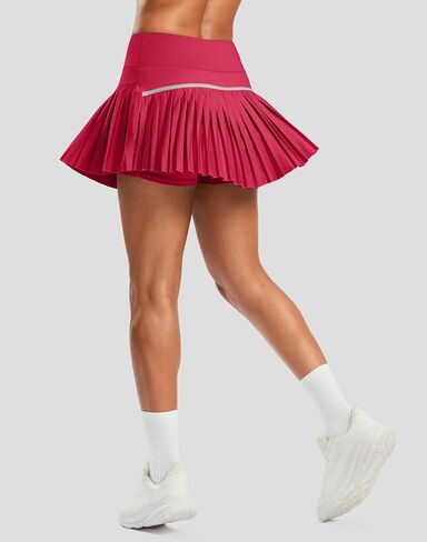 SANTINY Pleated Tennis Skirt for Women with Pockets High Waisted Athletic Golf Skorts with Shorts for Workout Pickleball in Saudi Arabia