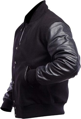 Letterman Jacket Men - Wool & Real Varsity Jacket Mens Leather Sleeves - High School Baseball Bomber Jackets in Saudi Arabia