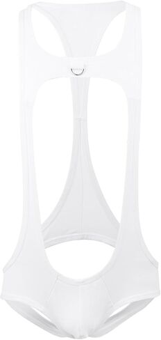 Clobeau Men's Bodysuit Thong G-string Leotard Stretch Wrestling Singlet Jumpsuit Hollow Out One-piece Jockstrap Leotard in Saudi Arabia