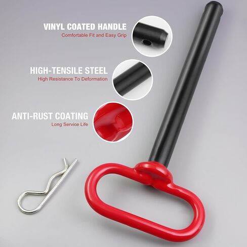 Trailer Hitch Pin, 5/8 x 6 Inch Tractor Hitch Pin with R-Clip Pin for Lawn Mower, Tractor, Trailer (Red) in Saudi Arabia