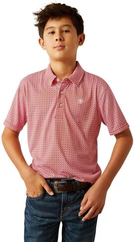 Ariat Boy's White Tropical Print Polo in Saudi Arabia