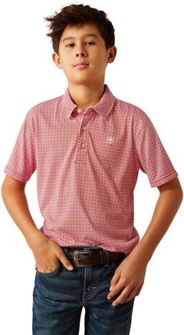 Ariat Boy's White Tropical Print Polo in Saudi Arabia