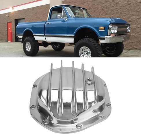 Aluminum Differential Cover, Lightweight Polished Design, Easy Install, Front Rear for Dana 44 F ‑ 100, Truck, Bronco (Polished) in Kuwait