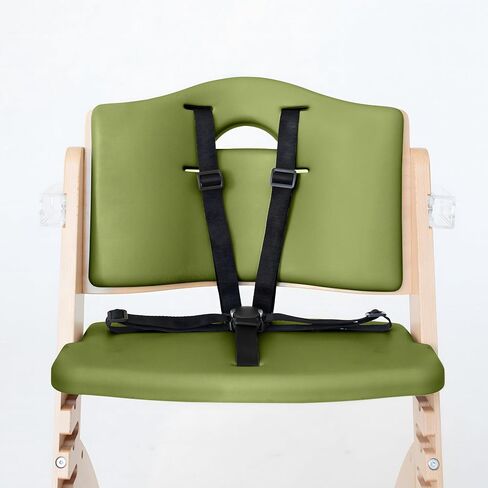 ABIIE Beyond Junior Wooden High Kair مع صينية - كرسي مرتفع قابل للتعديل وقابل للتحويل للأطفال والأطفال الصغار - 6 أشهر إلى 250 رطل - خشب طبيعي مقاوم للماء مع وسادة أرجواني in Kuwait