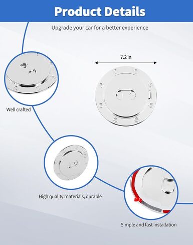 Chrome Fuel Filler Gas Door Cover Fit for 1999-2006 Chevy Silverado Tahoe Suburban Avalanche GMC Sierra Yukon in Kuwait