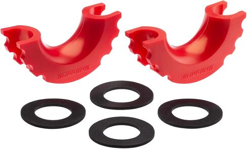 Supreme Suspensions Off-Road Recovery Gear - Replacement D-Ring Shackle Isolators with Washers for Standard 3/4" Shackles Eliminate Metal-to-Metal Contact (RED) - Mystery Box Included with Purchase in Saudi Arabia