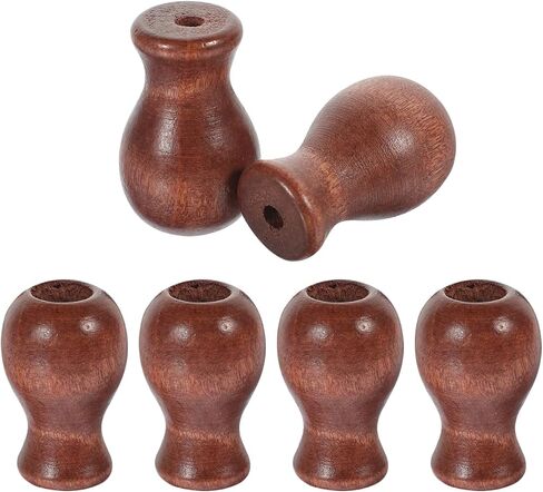 Amosfun مقابض سحب أعمى 6 قطع ستائر النوافذ مقابض الحبل الخشب شرابة قطرات عمياء لصناعة الستائر، بني in Saudi Arabia