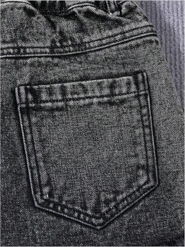 GORGLITTER Girl's Ripped Jean Shorts High Waist Straight Leg Denim Shorts in Kuwait