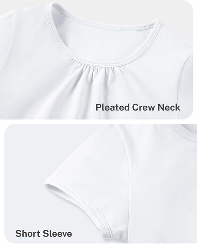 Girls Short Sleeve Shirts Cotton Crew Neck T-Shirt Kids Plain Tees Tops Size 5-12 Years in Kuwait