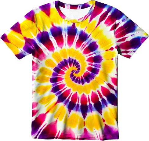 Kids Tie Dye T-Shirt, Children Tie Dye Short Sleeve Tee Shirt for Kids in Saudi Arabia