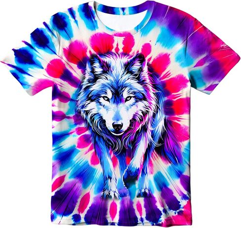 Kids Tie Dye T-Shirt, Children Tie Dye Short Sleeve Tee Shirt for Kids in Saudi Arabia