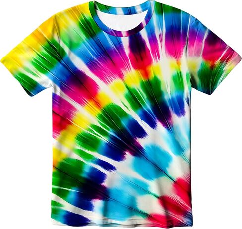 Kids Tie Dye T-Shirt, Children Tie Dye Short Sleeve Tee Shirt for Kids in Saudi Arabia