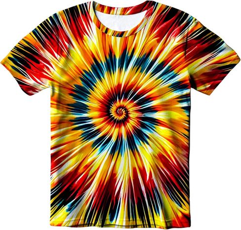 Kids Tie Dye T-Shirt, Children Tie Dye Short Sleeve Tee Shirt for Kids in Saudi Arabia