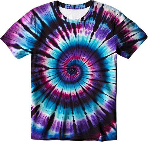 Kids Tie Dye T-Shirt, Children Tie Dye Short Sleeve Tee Shirt for Kids in Saudi Arabia