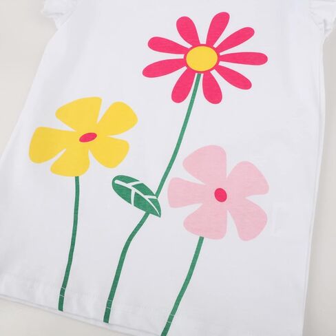 Hileelnag Girls 'Tees Short Sleeve Cotton Disual Dragle Thirts Easter Summer Tops 3Packs in Saudi Arabia