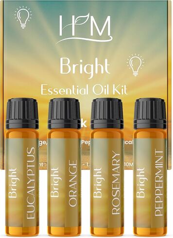 HM Outdoor Outdoor Oil Kit - 4 Pack | مجموعة الهدايا | Lemongrass ، الأوكالبتوس ، السترونيلا ، النعناع | العلاج العطري المنعش للتخييم والفناء والاستخدام في الهواء الطلق - 1.35 أوقية كل منهما in Kuwait