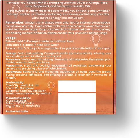 HM Outdoor Outdoor Oil Kit - 4 Pack | مجموعة الهدايا | Lemongrass ، الأوكالبتوس ، السترونيلا ، النعناع | العلاج العطري المنعش للتخييم والفناء والاستخدام في الهواء الطلق - 1.35 أوقية كل منهما in Kuwait