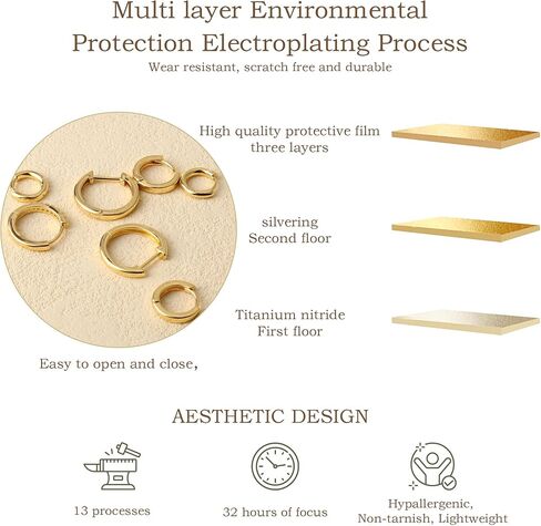 4 Pairs Gold Hoop Earrings for Women Trendy Small 14k Gold Plated Huggie Earring Set,Huggie Earrings Multiple Piercing Hypoallergenic Chunky Open Hoops Cartilage Earrings for Women in Saudi Arabia
