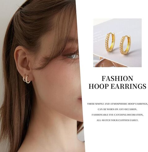 4 Pairs Gold Hoop Earrings for Women Trendy Small 14k Gold Plated Huggie Earring Set,Huggie Earrings Multiple Piercing Hypoallergenic Chunky Open Hoops Cartilage Earrings for Women in Saudi Arabia