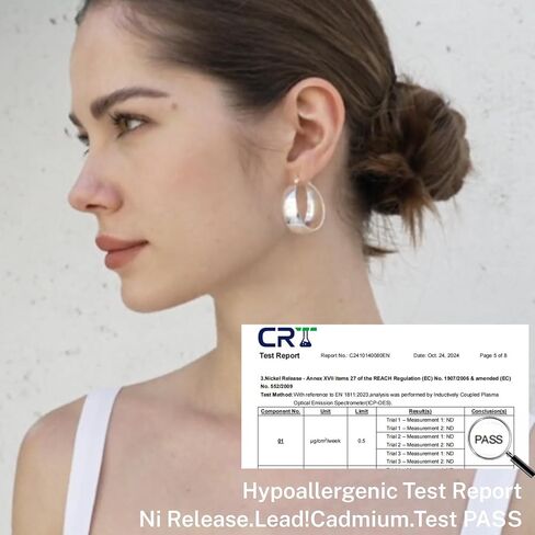 أقراط طوق سميكة بعرض 12 ملم 925 أقراط الفضة الفضية للنساء للنساء hypoallergenic 14k الأطواق ذات الذهب الحقيقي المطلي بالذهن الكبير في القرط الخفيف الوزن البسيط للنساء 25/30/40 ملم in Kuwait
