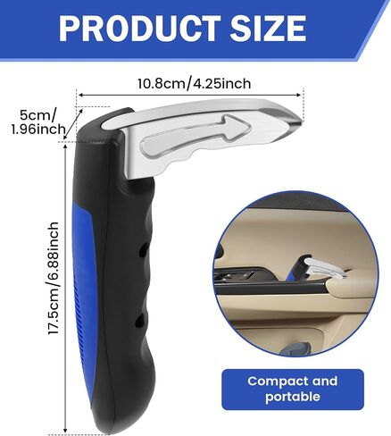 2 Pack Car Handle Assist, Car Door Handle for Elderly, 3 in 1 Multifunction Auto Cane Car Grab Handle, Portable Vehicle Support Handle for Elderly, Handicap, Seniors (Blue) in Saudi Arabia