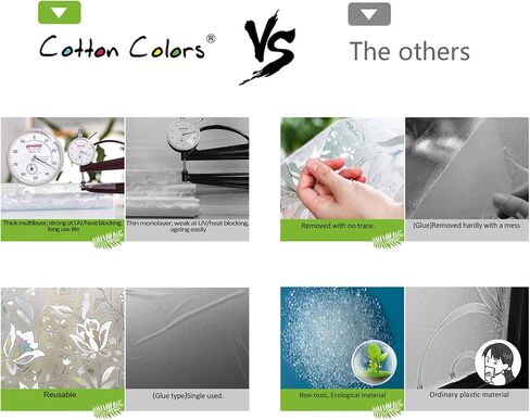 CottonColors Window Privacy Film 35"x78", 3D Rainbow Window Film Decorative Window Film Heat Blocking Static Cling Non-Adhesive Window Clings for Glass Windows in Saudi Arabia