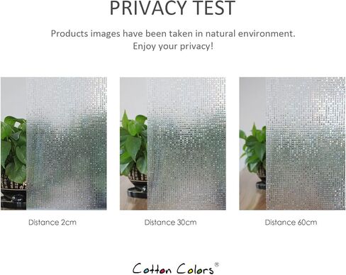 CottonColors Window Privacy Film 35"x78", 3D Rainbow Window Film Decorative Window Film Heat Blocking Static Cling Non-Adhesive Window Clings for Glass Windows in Kuwait