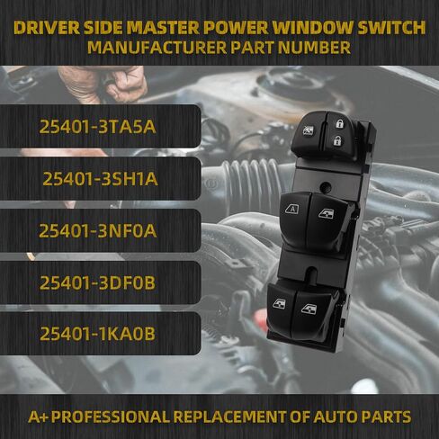 Dasbecan Driver Side Master Power Window Switch Compatible with Nissan Pathfinder/Altima/Frontier/Leaf/Juke 2010-2018 Door Main Control Button Replaces# 25401-3TA5A 25401-1KA0B 25401-3SH1A in Saudi Arabia