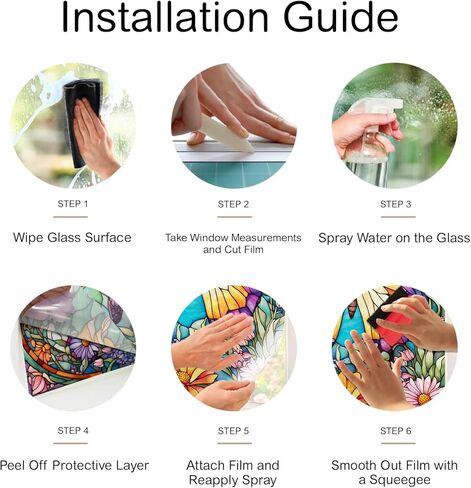 Sunflower Stained Glass Window Film, Decorative Sunflower Stained Glass Window Film, Sunflower Stained Glass Window Film for Bathroom Shower Door Heat Anti UV in Kuwait