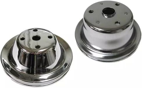 1 PC SHLPDFM Chrome Silver Steel SBC SBC-GROOVE LONG WATER PUMP PULLEY FITS for Small Block Chevy 262 327 400 1969-1985 in Saudi Arabia