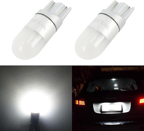 WLJH 2pcs Pure White T10 LED Bulb 194 168 W5W 12V 18V 3030 Chipsets with 360 Degree Projection for Car Truck Motorcycle Interior Dome License Plate Parking Sidemarker Side Light in Saudi Arabia