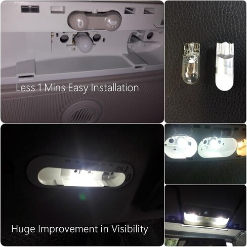 WLJH 2pcs Pure White T10 LED Bulb 194 168 W5W 12V 18V 3030 Chipsets with 360 Degree Projection for Car Truck Motorcycle Interior Dome License Plate Parking Sidemarker Side Light in Saudi Arabia