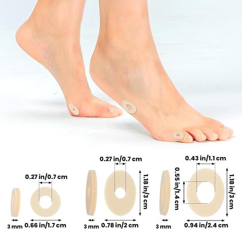 Sibba 90 Pcs Corn Cushions Callus Cushions Foam Padding Protect Sore Spots Adhesive Pads Feet Toes Corn Removers Oval Foam Padding Patch Soft Foot Stickers for Blisters Heel in Saudi Arabia