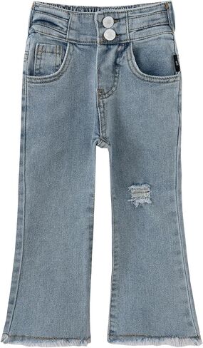 Kid Girls Ultra Soft Flare Jeans Toddler Little Girls Casual Skinny Stretch Denim Bootcut Pants in Kuwait