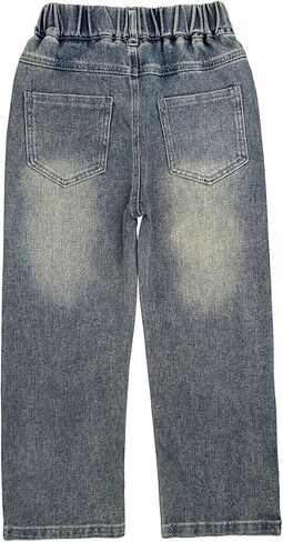 Peacolate 2-12Years Little Big Girls Spring Autumn Embroidered Jeans Pants for Kid in Saudi Arabia
