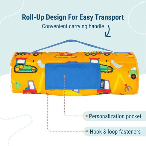 Wildkin Toddler Kids Nap Mat with Pillow for Boys & Girls – Soft & Cozy Microfiber Sleeping Mat for Daycare, Preschool, Kindergarten & Travel, Ages 3–5, Machine Washable in Saudi Arabia