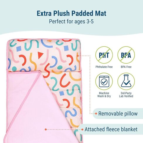 Wildkin Toddler Kids Nap Mat - Soft Microfiber Toddler Sleeping Sale مع وسادة in Kuwait